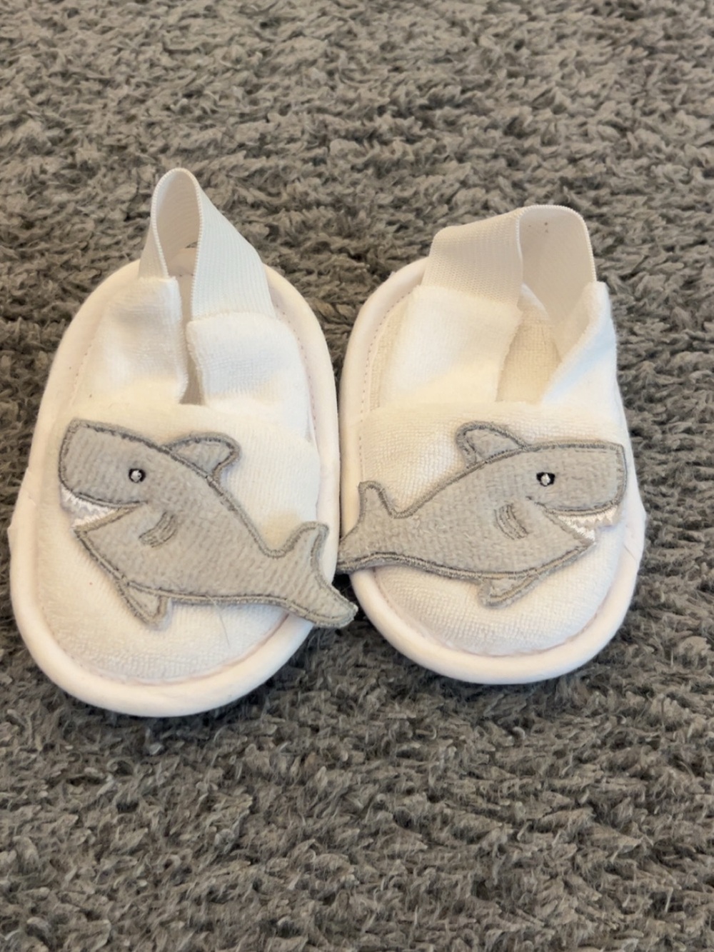 Baby Aspen White Shark Slip-On Crib Shoes